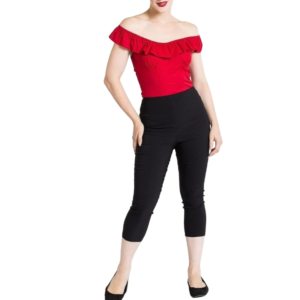 Hell Bunny Tina Retro Rockabilly Pinup Capri / Cigarette Pants NWT size 4X plus - Picture 4 of 11